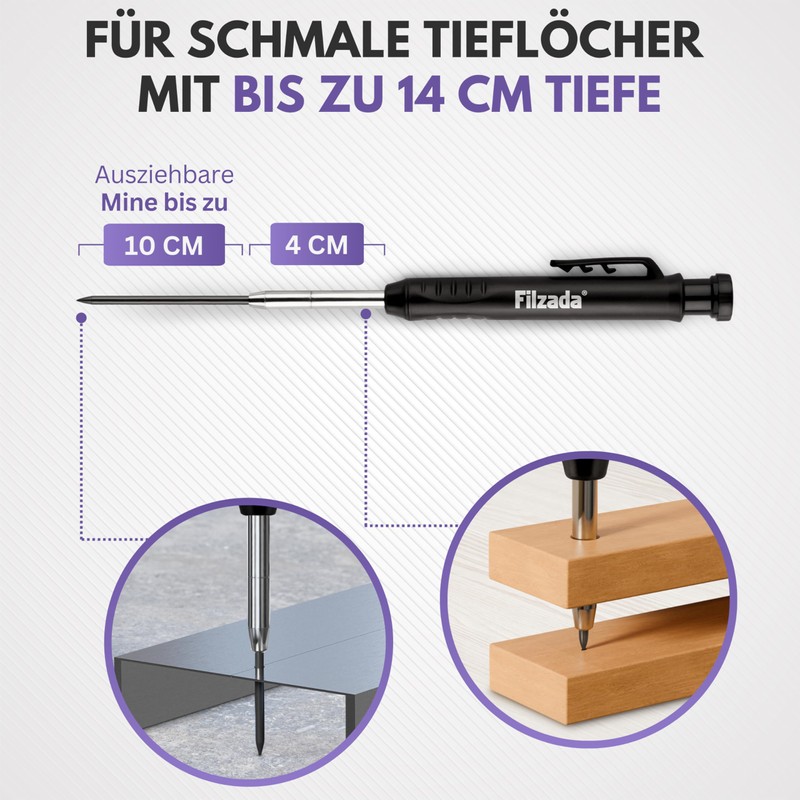 Filzada® 1 x Deep Hole Marker with 6 Extramines -