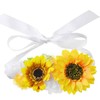 Wallerg Sunflower Bridal Wedding Dress Belt Set for Women, Yellow,