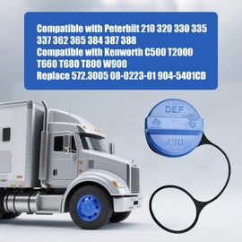 Heavy Duty Diesel Exhaust Fluid Tank Cap Compatible with Kenworth C500 T2000 T660 T680 T800 W900, Compatible with Peterbilt 210 320 330 335 362 365 384 388, Replace 572.3005 908-0223-01 904-5401CD