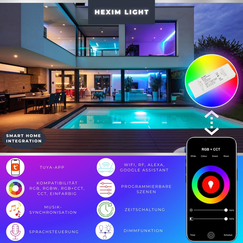 HEXIM 12-24V LED Controller & Remote Control - Wi-Fi 1/4