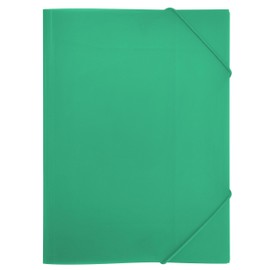 RAYLU PAPER - A4 Folder with Elastic Bands and Flaps - Storage Folders for Documents, Office and School, Made with 100% Recyclable Polypropylene (A4, Green)