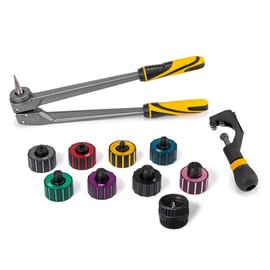 Z ZN100S Pipe Expanding Tool Set - Premium High-Quality Metal, 8 Color-Coded Heads, Copper Pipe Cutter & Inner Outer Reamer, Ideal for Oil, Water, Hose Fittings, Swaging, & AC Maintenance