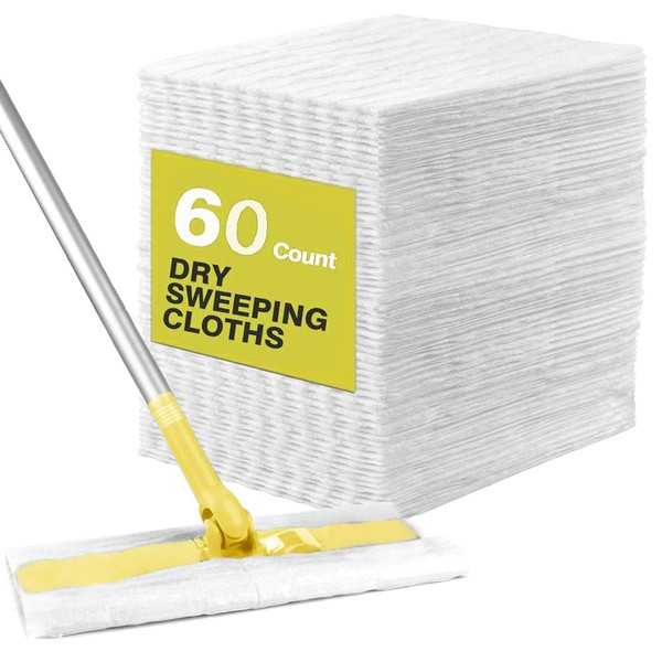 XXLKVSK 60Pcs Dry Sweeping Cloths Pads Disposable Microfibre Electrostatic Floor