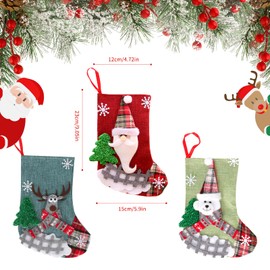 EOAMGO Santa Boots, Children's Christmas Socks, Set of 3, Santa Boots for Filling, Christmas Socks for Hanging, Fireplace, Christmas Tree Christmas Decoration