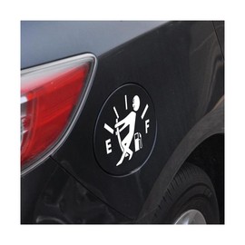 LKAHG Funny Car Stickers High Gas Consumption Stickers, Automotive Fuel Gage Empty Decal, Vehicle Exterior Decorative Oil Cap Stickers Accessories, Universal for RV, SUV, Truck (White)