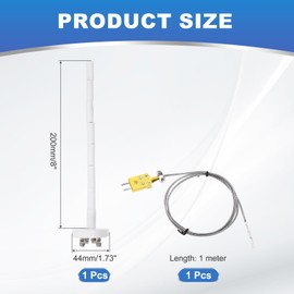 sourcing map 8" K Type Ceramic Kiln Furnace Thermocouple Sensor Probe for Muffle Furnace Oven, with 3.3ft Thermocouple Wire, High Temperature 1100°C 2x200mm