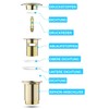 Keymark Universal Drain Fitting with Overflow Brushed Gold - Keymark