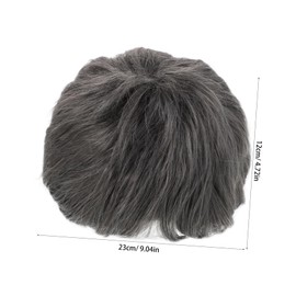 Outanaya Elderly Women Synthetic Curly Wig for Stage Performance Short Grey Natural Look Comfortable Dates Parties Resilient Curls Versatile Use Cosplay Prop