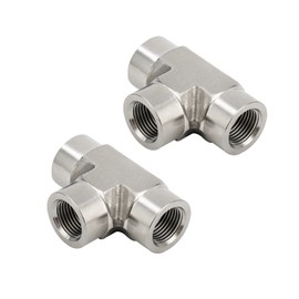 Metalwork 304 Stainless Steel Pipe Fitting, Forged Tee, 1/2" NPT Female x 1/2" NPT Female x 1/2" NPT Female, 2 Pcs