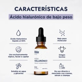 Hebbe ácido hialurónico concentrado líquido 20 g | bajo peso molecular todo tipo de piel