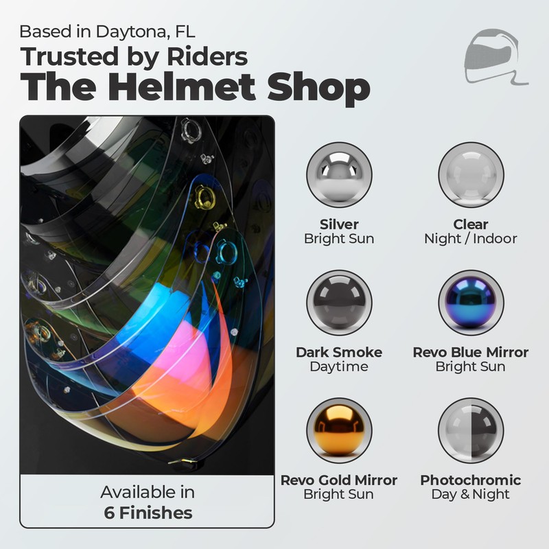 The Helmet Shop HJ-31 Revo Blue Motorcycle Helmet Visor Fits