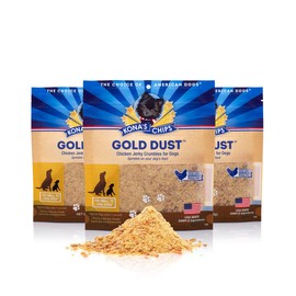 KONA'S CHIPS 3 Pack - Gold Dust 4 oz Chicken Jerky Sprinkles Food Topper for Dogs Made in The USA