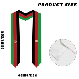 Kaumoluo National Flag Graduation Stole,Graduation Sash Class of 2025 for Study Aboard,Adult Unisex Graduation Gifts (Afghanistan-001)