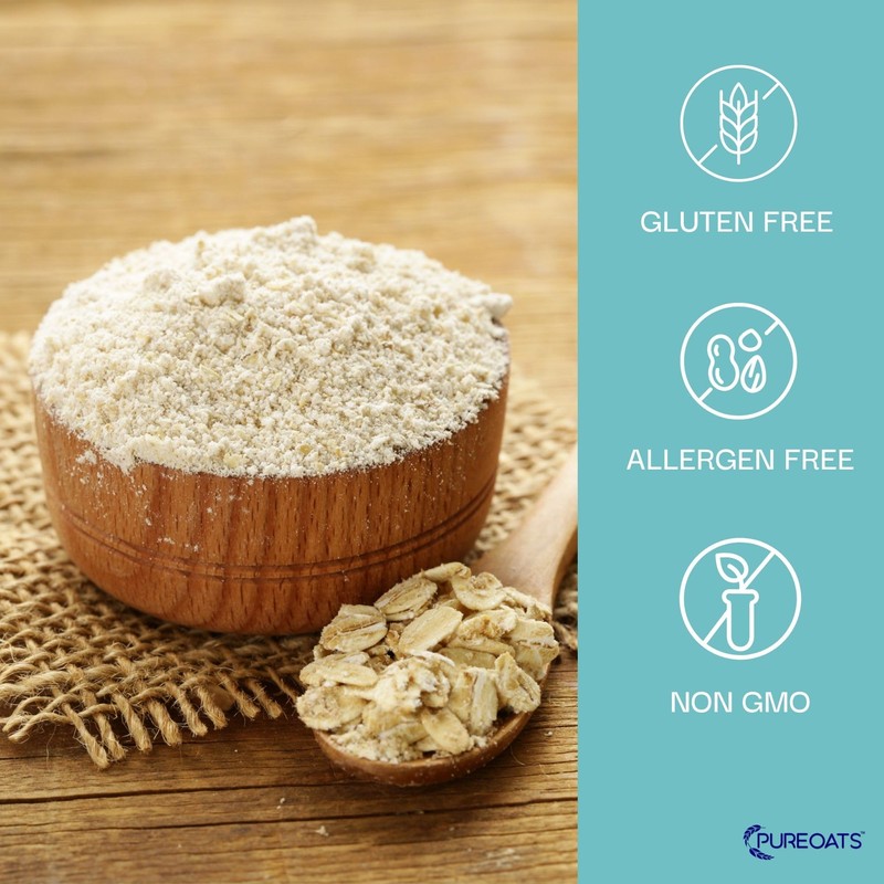 PureOats Gluten Free Oat Flour (4Lb Bag) 100% Whole Grain,
