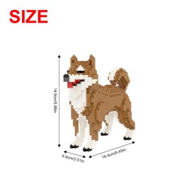 Larcele KLJM-02 814 Pieces Micro Dog Building Blocks Toy Bricks Set Mini Pet Building Blocks (Shiba Inu Male)