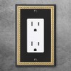 Pearled Frame Decorative Wall Plate Switch Plate Outlet Cover (Single