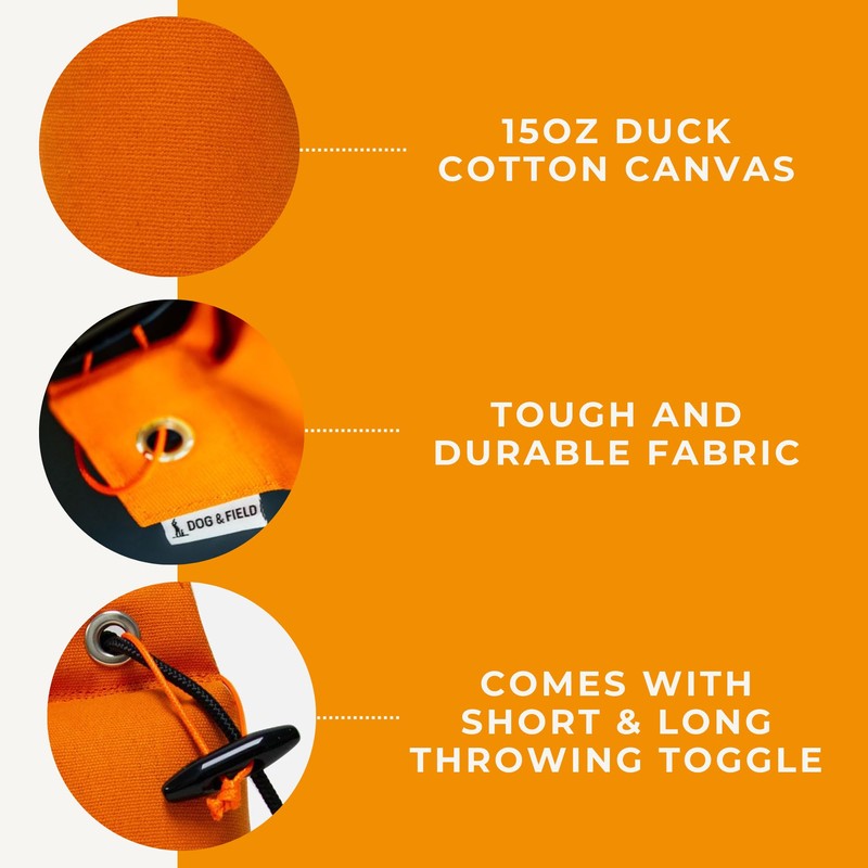 Dog & Field 1/2lb Dog Training Dummies - Orange. Canvas