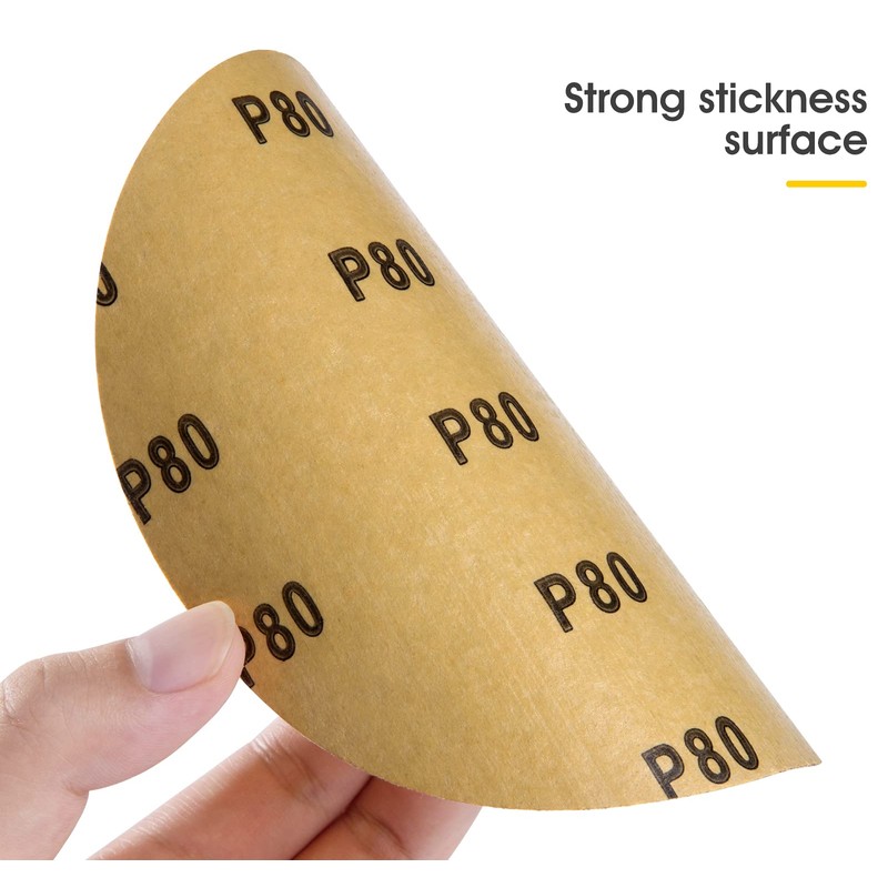 CowboyBOB 100 PCS 6 Inch Gold PSA Sanding Discs 80