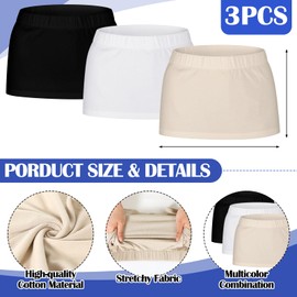 Zoooyawn 3 Pcs Shirt Extender Women's Shirt Extenders Cami-shirt Layering Extension Half Slips Cleavage Cover for Women Cover Waist