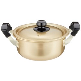 Hokuriku Aluminum Two-Handled Pot, 6.3 inches (16 cm), For Gas Stoves, Lightweight, Pure Oxalic Acid, Flavoring, Made in Japan