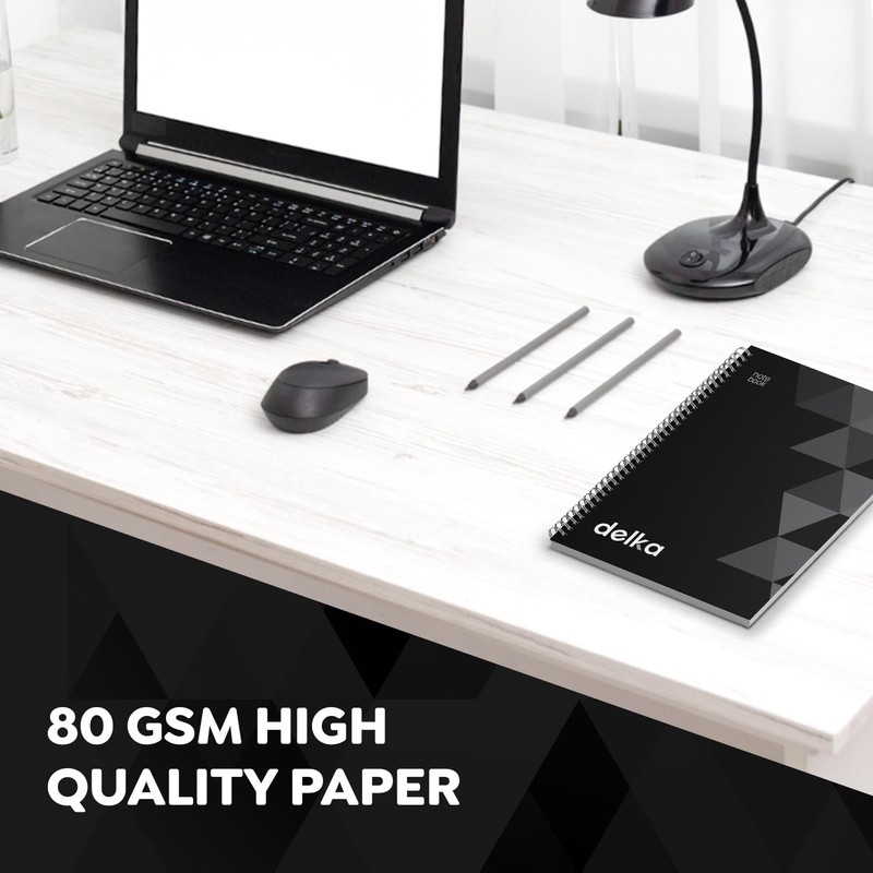 delka A5 Wirebound Notebooks, Ruled Pages, Durable Spiral Binding, Premium