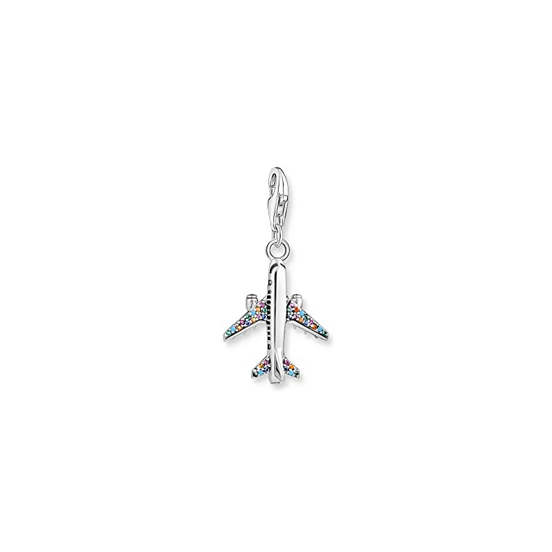THOMAS SABO Colourful Plane Charm Recycled 925 Sterling Silver Charm