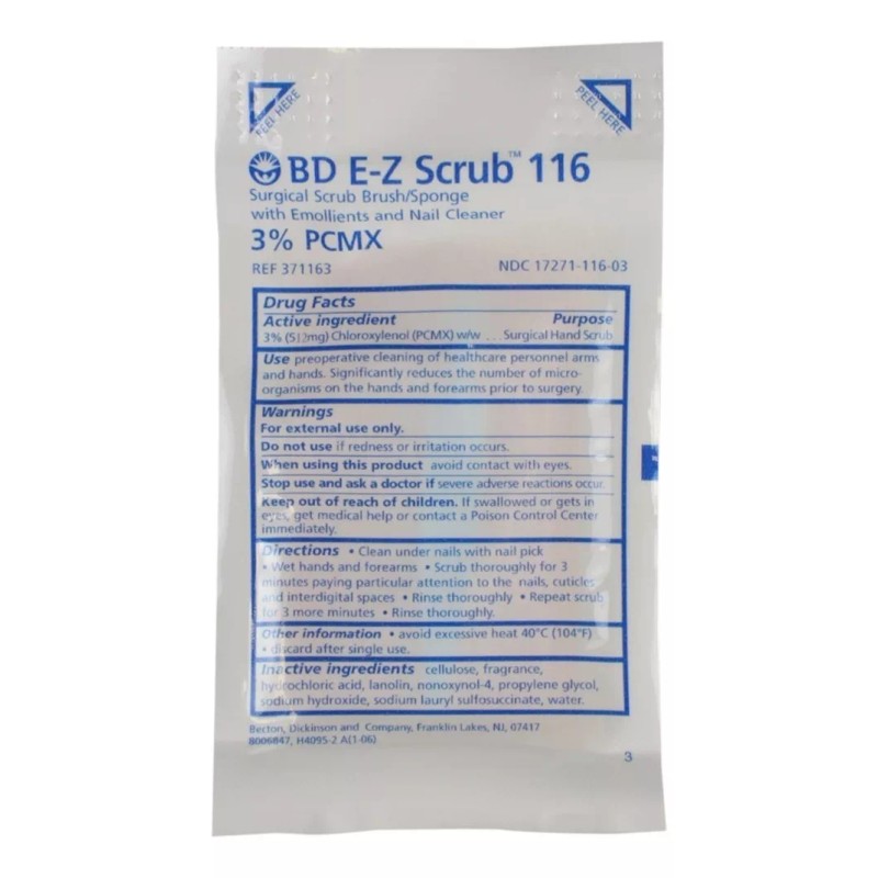 BD Cepillo Bd E-z Scrub 116 Con Jabón Paq. C/10