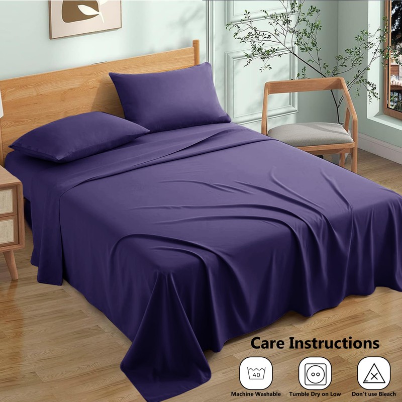 My Home Store Flat Sheets Double - 100% Egyptian Cotton