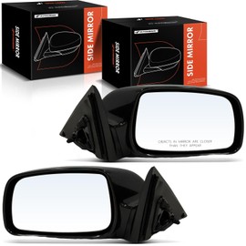 A-Premium Pair (2) Driver and Passenger Side Power Door Mirror - Compatible with Toyota Camry 2007 2008 2009 2010 2011 - Heated, Non-Folding, Smooth Black Outside Rear View Mirror, Replace# 8794006200