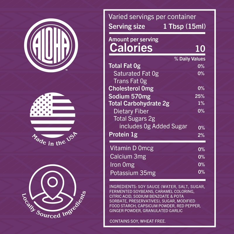 Aloha Shoyu - Spicy Gluten-Free Hawaiian Teriyaki Sauce - 1/2
