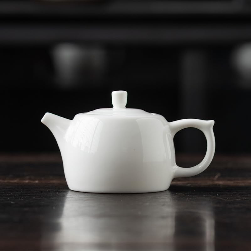 Fujian Dehua high white porcelain teapot, Lantern pot, Kung fu