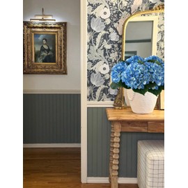 YalzoneMet 4Pcs Blue Silk Hydrangea Artificial Flower Lifelike Big Blooms 20'' Long Stem Faux Hydrangea Flower Bouquets for Home Party Indoor Baby Shower Outdoor Wedding Table Centerpiece Decor