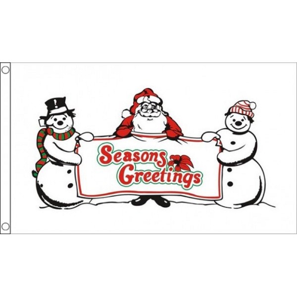 1000 Flags Merry Christmas Santa and Snowmen at North Pole 5'x3' Flag