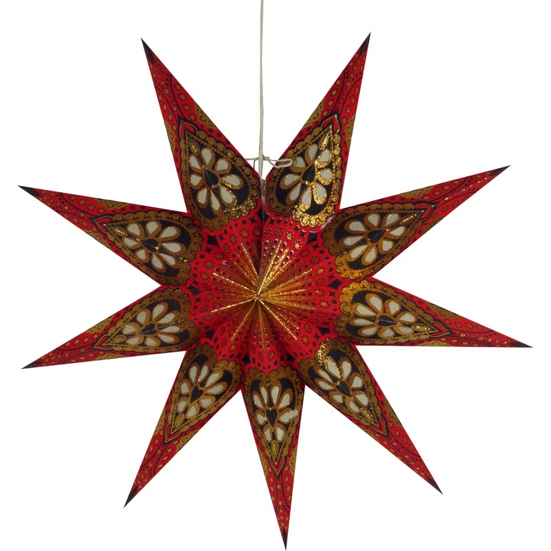 Guru-Shop Baldur Foldable Luminous Paper Star, Advent, Christmas Star, 60