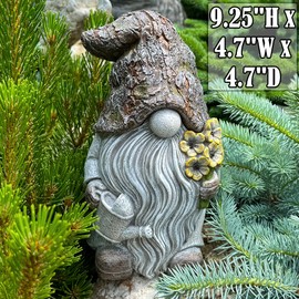 Mood Lab Garden Gnome - Key Hider Gnome Figurine - 9.25 Inch Lawn Statue - for Outdoor or House Decor