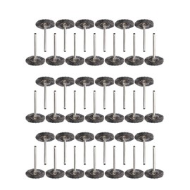 JIUNENG 50Pcs 25mm Stainless Steel Wire Wheel Brush Sets T-Type with 1/8 Inch Shank Polishing Wheels Rotary Tool for Cleaning,Deburring and Surface-Finishing