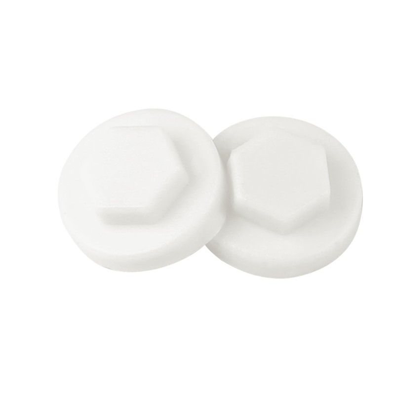 400 Pack White 8mm Roofing Screw Caps – Durable Plastic