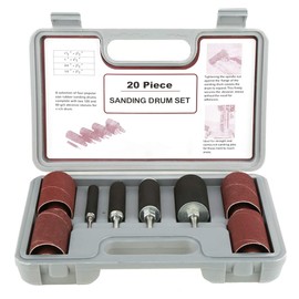 Sanding Drum Kit, 20Pcs Spindle Sanding Drum Sander Tool Set with Case for Drill Press, for Home Improvement, DIY, Carpentry, Wood Working