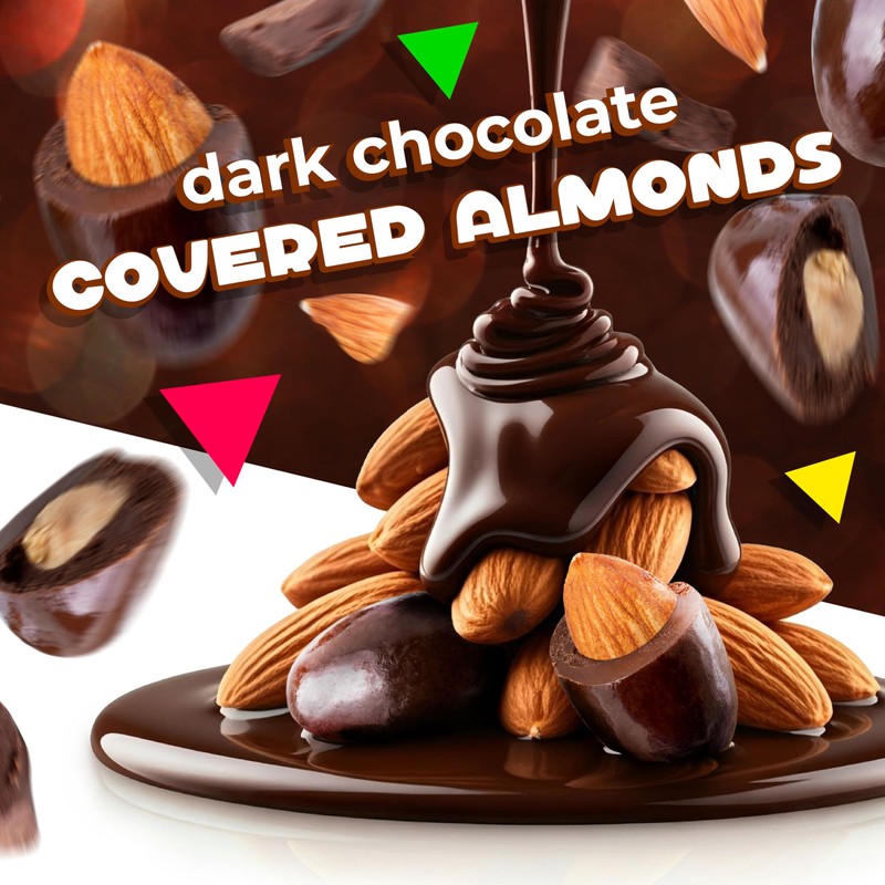 Dark Chocolate Covered Almonds | 2 Lb Bulk Bag |