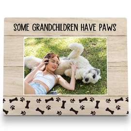 FLDAS Pet Dog Picture Frame 8x10, Dogs Grandparents Picture Frames, Dog Lover Gifts, Gifts for Grandparents Mothers Day Fathers Day from Grandchildren, Grandchildren Have Paws Photo Frame 5X7