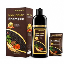 Champú para teñir el cabello 3 en 1, champú para teñir el cabello de larga duración con ingredientes a base de hierbas, champú para teñir el cabello mágico instantáneo, champú de fácil aplicación