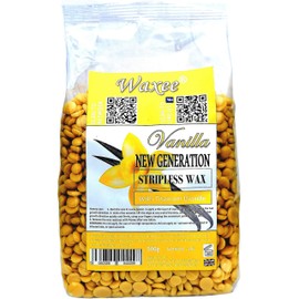 Stripless hard film wax New Generation, Brazilian peelable, peel off flexible wax beads 500g, Vanilla.