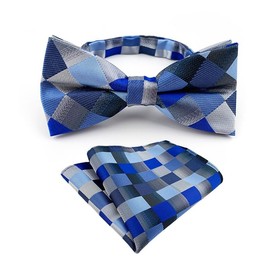 Bow Ties for Men Paisley Pre-Tied Bowties and Pocket Square Set Formal Wedding Bowtie (Type2)