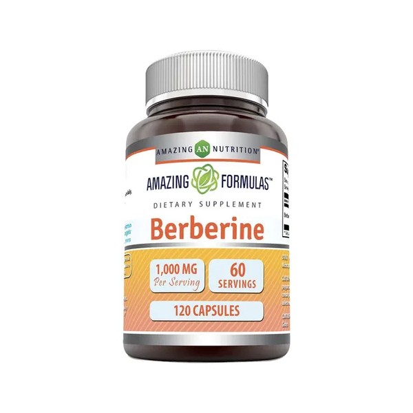 Amazing Nutrition Amazing Formulas Berberina 1000mg 120 Cápsulas Suplemento Control