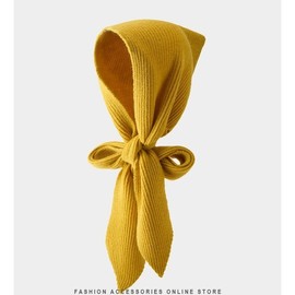 Imported Women's Winter Knit Balaclava, Warm Hooded Neck Warmer Hat LF2318 - One Size Yellow 3ea