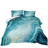 Bedbay Teal Marble Comforter Set Marble Duvet Set Teal Blue