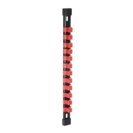 sourcing map Socket Organizer 1/2" Drive x 12 Clips Portable ABS Plastic Socket Clip Rail Holder, Red