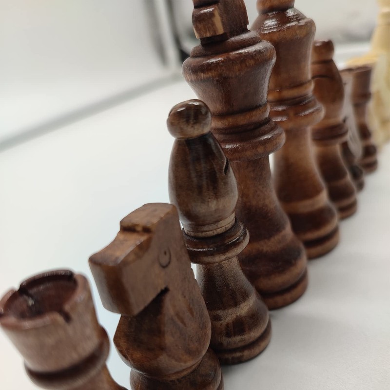 62 Pieces Wooden Checker Pieces & Chess Pieces 2 in