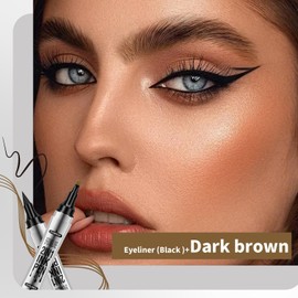 Eyebrow Pencil, Eyebrows Pen With 4-Fork-Tip & Precise Brush-Tip, 2-in-1 Waterproof Eyebrow Pencil And Eyeliner, Create Natural Hair Like Strokes, Waterproof Eyebrows Pencils For All-Day-Wear