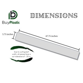 BuyPlastic Natural White Teflon PTFE Virgin Plastic Sheet 1/8" Thick, Size 6" x 48" Formable Fluoropolymer Board Dimensions - 5.75 in x 47.75 in